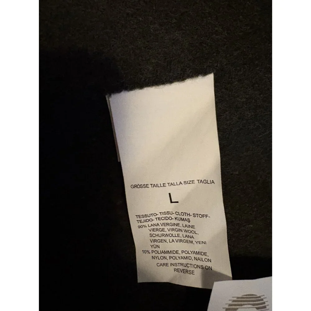 Max Mara Olive Green Wool Cape Coat with Fur Pockets Leather Buttons L - Picture 7 of 7